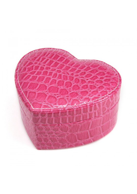 Portable Jewelry Storage Box Heart Shaped PU Leather Travel Case For Ornaments Earrings Necklaces